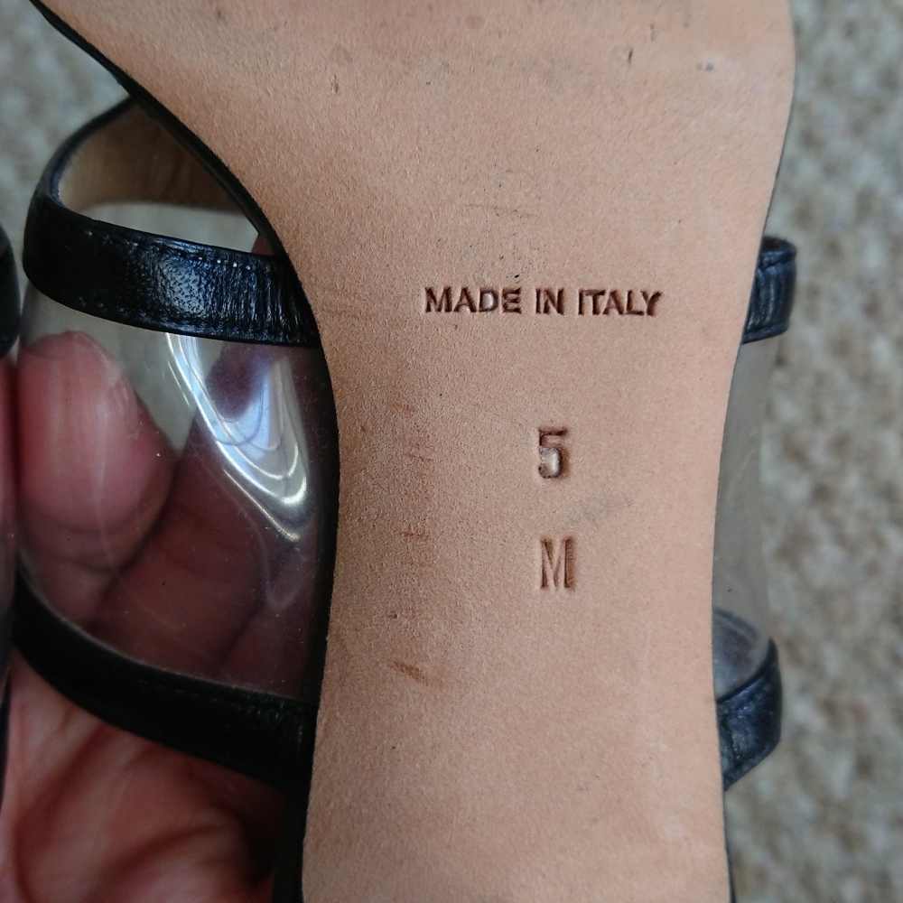 MICHAEL KORS Black Leather thong tantra slide sandals size 5 - Picture 12 of 12